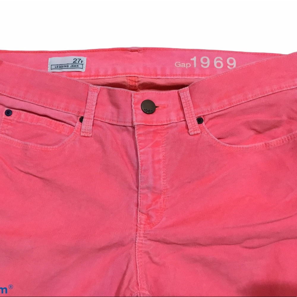 GAP Neon Pink Corduroy Legging Jean Skinny 27r - Picture 5 of 8